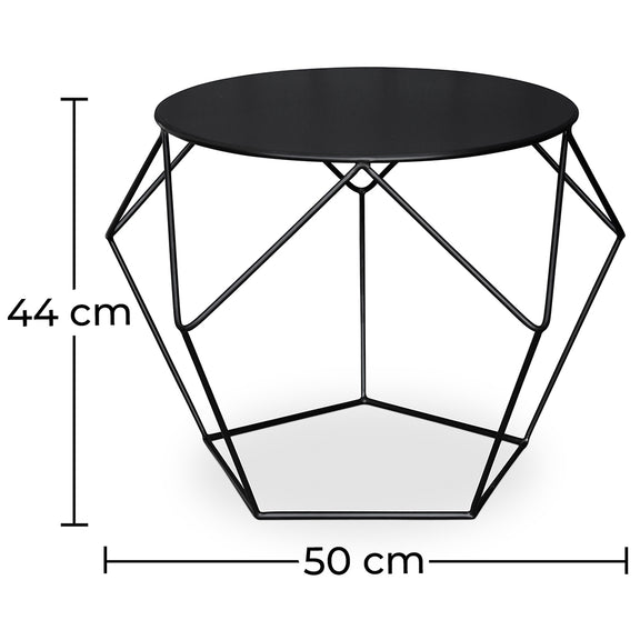 Side Table - Industrial Design - Metal - Diamond - Dimensions diagram
