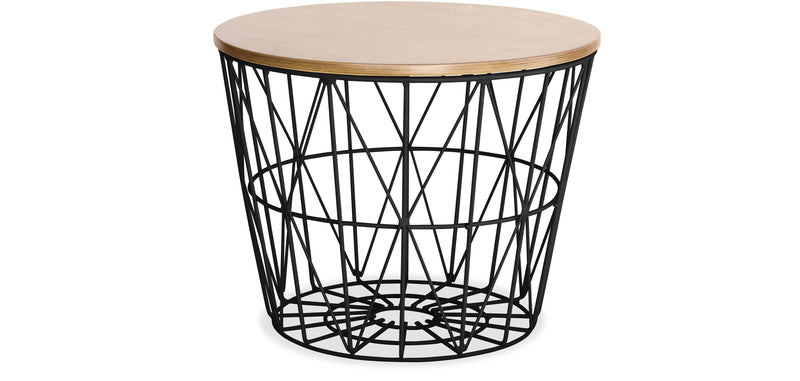Table d'appoint ronde - Design industriel - Bois et métal - Basker