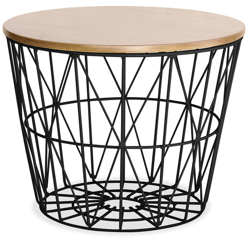 Round Side Table - Industrial Design - Wood and Metal - Basker - gallery 2