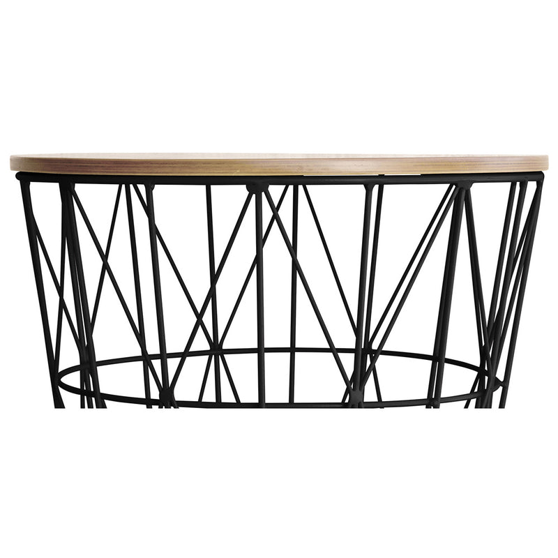 Round Side Table - Industrial Design - Wood and Metal - Basker - gallery 3
