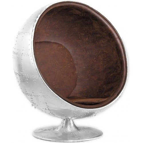 Fauteuil design en forme de boule - Style aviateur - Revêtu - Baller