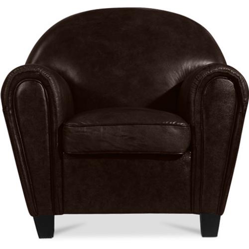 Fauteuil avec accoudoirs - Revêtu de cuir - Club