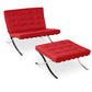 Design Armchair with Footrest - Faux Leather Upholstery - Town