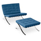 Design Armchair with Footrest - Faux Leather Upholstery - Town