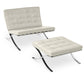 Design Armchair with Footrest - Faux Leather Upholstery - Town