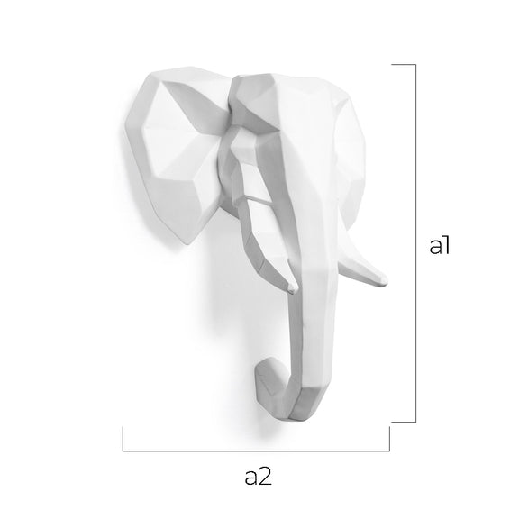 Origami Elephant Head - Resin - Dimensions diagram