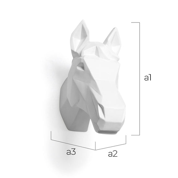 Origami Horse Head - Resin - Dimensions diagram
