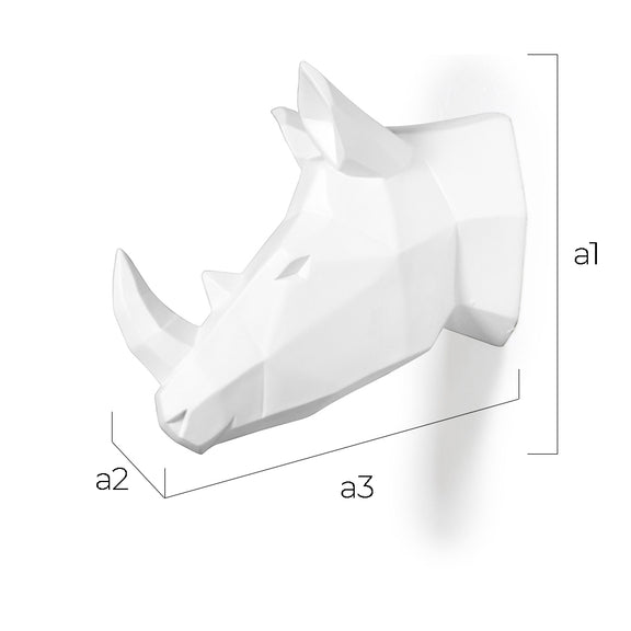 Origami Rhino head - Resin - Dimensions diagram