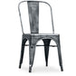 Silla de comedor de metal con diseño industrial Tolix, estructura cuadrada de acero, para uso interior y exterior, nueva edición