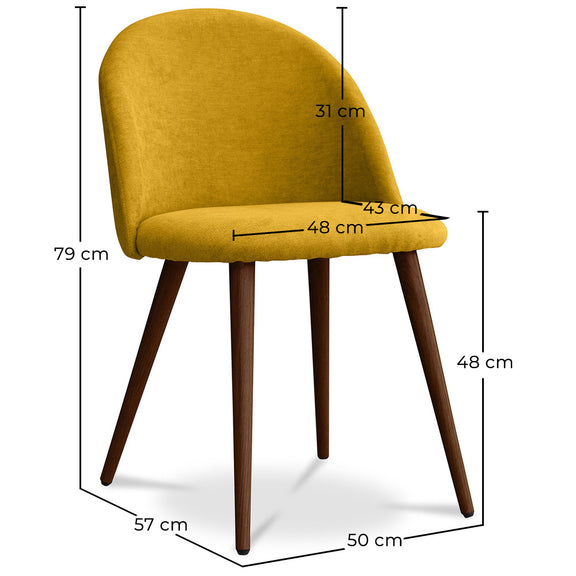 Dining Chair - Upholstered in Fabric - Scandinavian Style - Evelyne - gallery 11