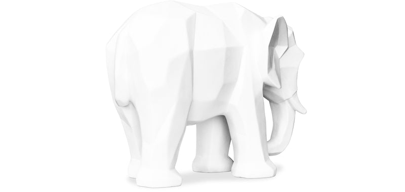 Figure décorative d'éléphant - Blanc mat - Fann