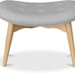 Podnóżek tapicerowany lnem - Skandynawski design - Drewno - Kontor