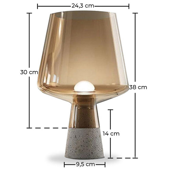 Table Lamp - Designer Living Room Lamp - Silas - Dimensions diagram