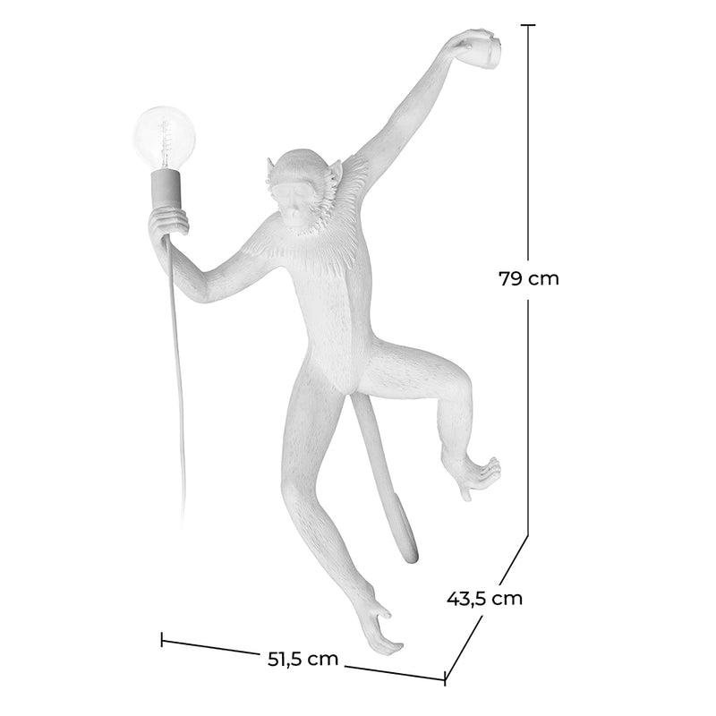 Wall Lamp - Monkey Design - Resina - Dimensions diagram