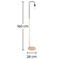 Marble Base Floor Lamp - Living Room Lamp - Carlo - Dimensions diagram