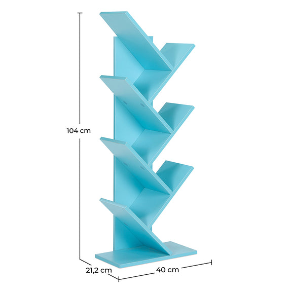 Wooden Bookshelf - Modern Design - Bluey - Dimensions diagram