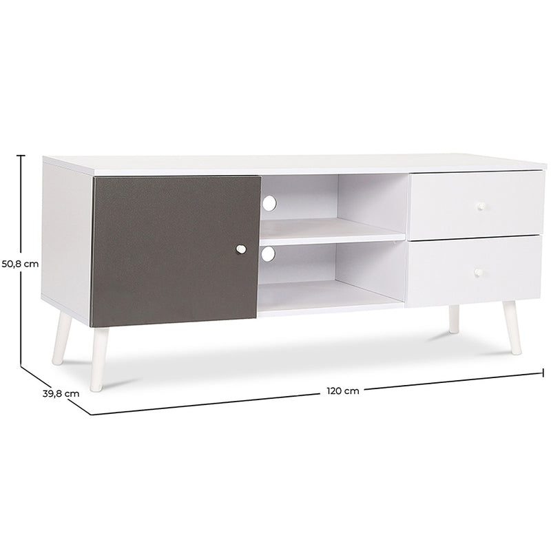 Wooden TV Stand - Scandinavian Design - Norman - Dimensions diagram