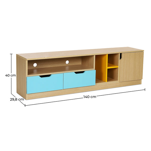 Wooden TV Stand - Scandinavian Design - Yani - Dimensions diagram