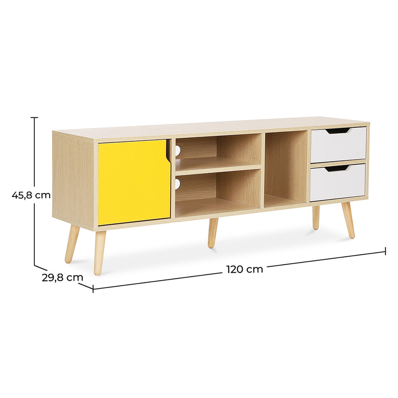 Wooden TV Stand - Scandinavian Design - Aren - Dimensions diagram