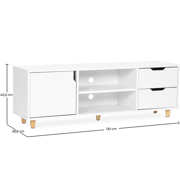 Wooden TV Stand - Scandinavian Design - Waan - Dimensions diagram