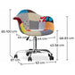 Office Chair with Armrests - Desk Chair with Wheels - Upholstered in Patchwork - Patty - Dimensions diagram