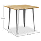 Square Industrial Dining Table - Wood and Metal - Stylix - Dimensions diagram