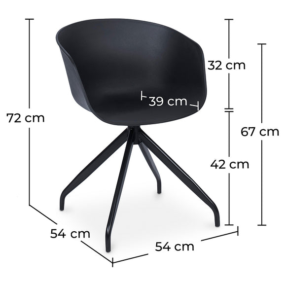 Upholstered Office Chair with Armrests - Black Design Desk Chair - Jodie - Joan - gallery 13