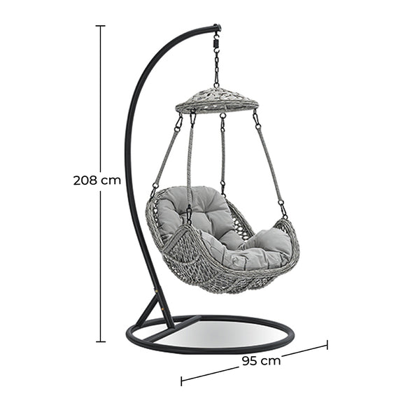 Garden Hanging Chair - Swing - Ella - Dimensions diagram