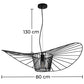 Ceiling Lamp - Pendant Lamp Pamela Design - 80cm - Vertical - Dimensions diagram