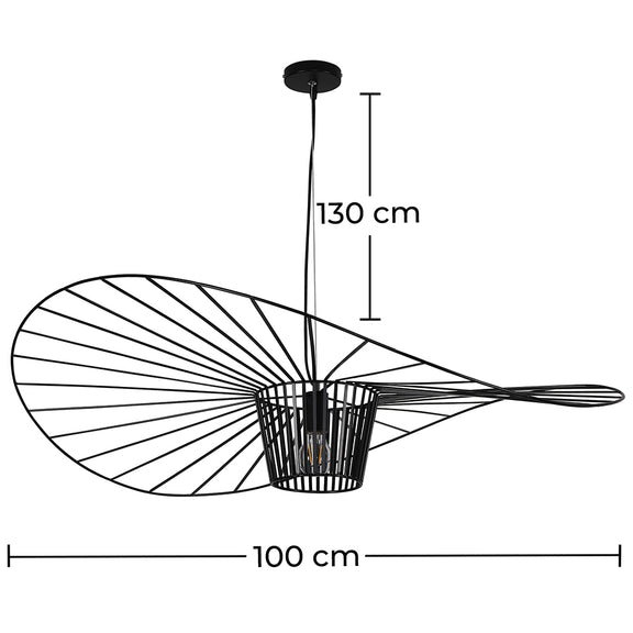 Ceiling Lamp - Pendant Lamp Pamela Design - 100cm - Vertical - Dimensions diagram