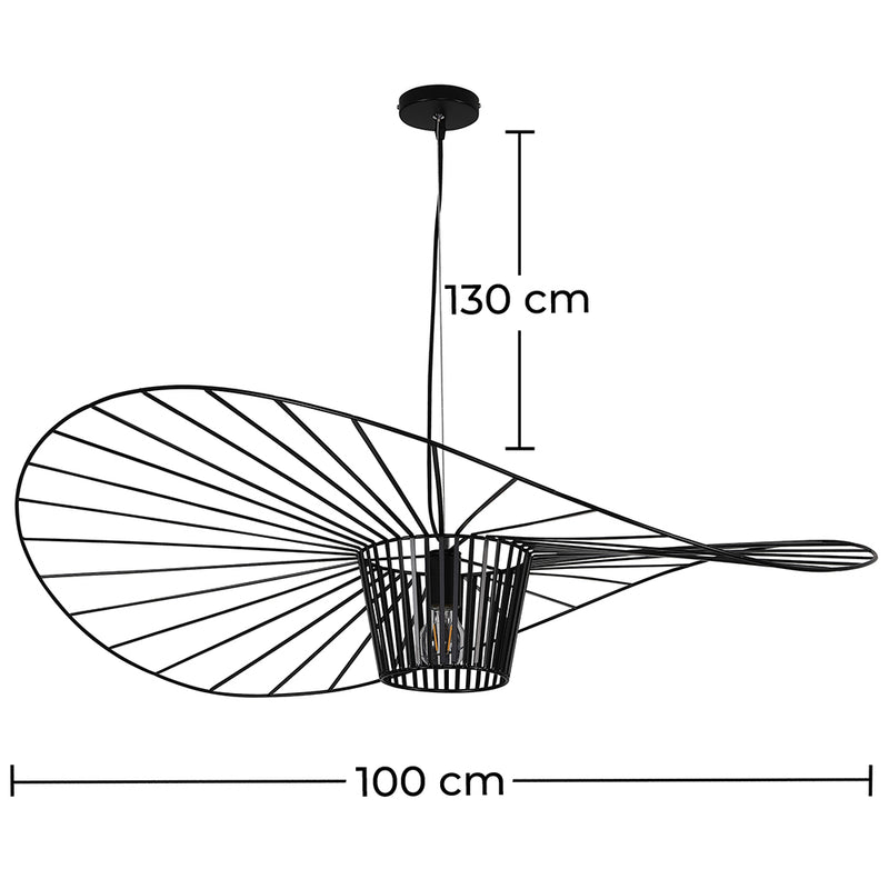 Ceiling Lamp - Pendant Lamp Pamela Design - 100cm - Vertical - Dimensions diagram