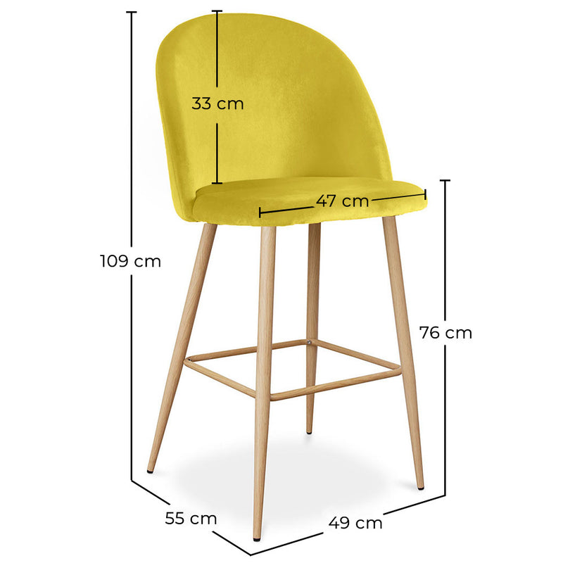 Velvet Upholstered Stool - Scandinavian Design - Evelyne - gallery 8