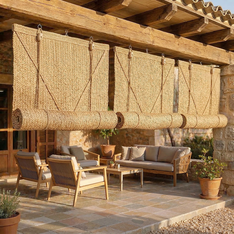 Outdoor Roll-Up Blind 200x100 cm – Seagrass Curtain – Sun Protection and Privacy - gallery 4