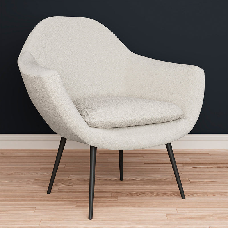 Armchair with Armrests - Upholstered in Boucle Fabric - Eila - gallery 7