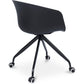 Upholstered Office Chair with Armrests - Desk Chair with Castors - Black and White - Jodie - gallery 4
