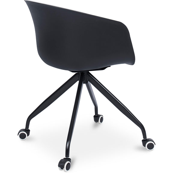 Jodie Black Padded Office Chair with Wheels - gallery 4