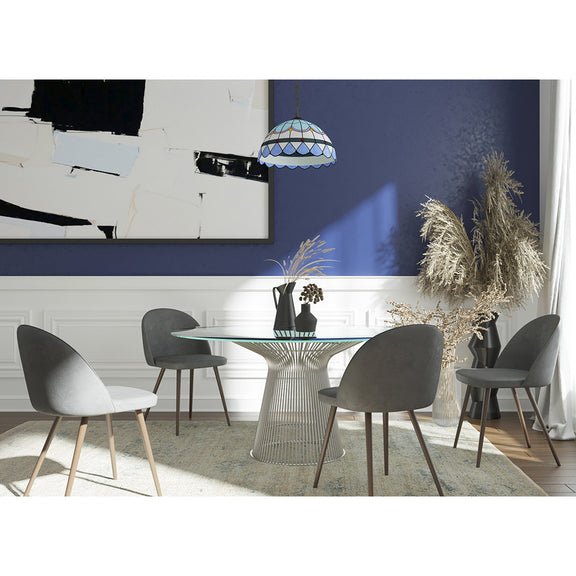 Round Dining Table - Glass and Metal - Barrel - gallery 5