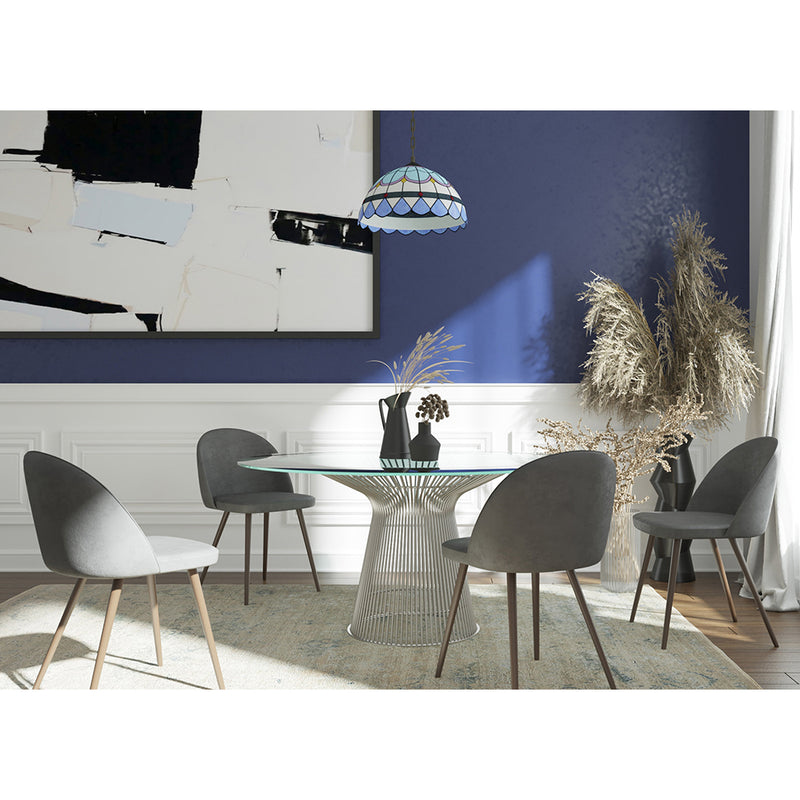 Round Dining Table - Glass and Metal - Barrel - gallery 5