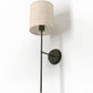 Lamp Wall Light - Black with Fabric Shade - Dena - gallery 6