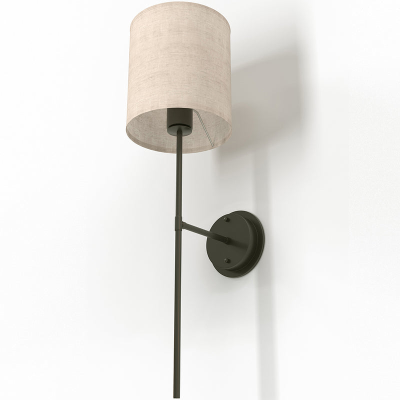 Lamp Wall Light - Black with Fabric Shade - Dena - gallery 6