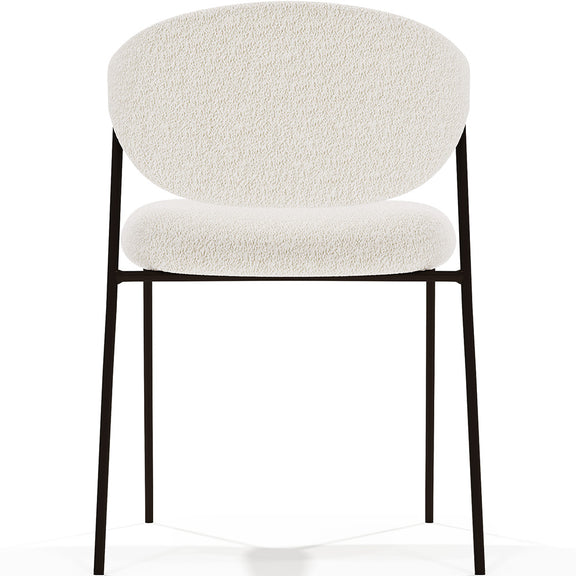 Dining chair - Upholstered in Bouclé Fabric - Black Metal - Seda - gallery 6