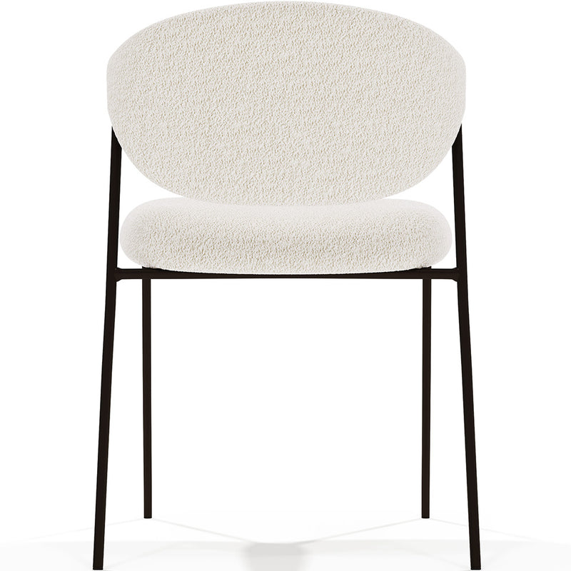 Dining chair - Upholstered in Bouclé Fabric - Black Metal - Seda - gallery 6
