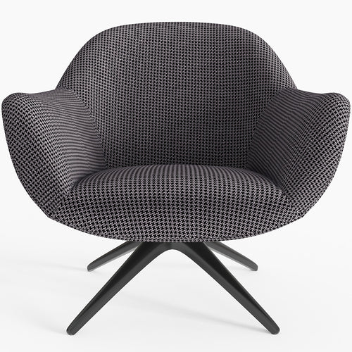 Upholstered Curved Design Contemporary Style Armchair - Mirrel