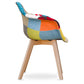 Patchwork Upholstered Dining Chair with Armrests - Pixi - gallery 5