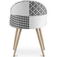 Dining Chair - Upholstered in Black and White Patchwork - Evelyne