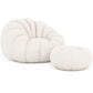 Upholstered Armchair with Ottoman - White Boucle - Rubi - gallery 1