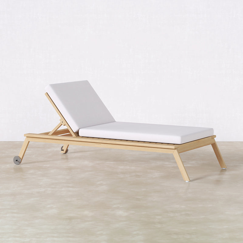 Teak Wood Sun Lounger with Cushion - Steela - gallery 1