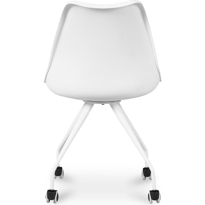 Office Chair with Wheels - White Desk Chair - Yemy