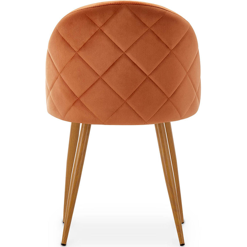 Dining Chair - Upholstered in Velvet - Backrest with Pattern - Evelyne