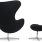 Fauteuil avec repose-pieds design en forme d'œuf - Revêtement en tissu - Brave